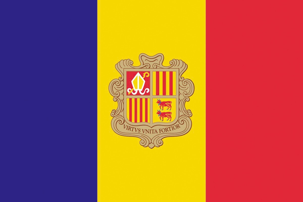Bandera de Andorra de alta calidad para exterior Bandera de Andorra de alta calidad para exterior