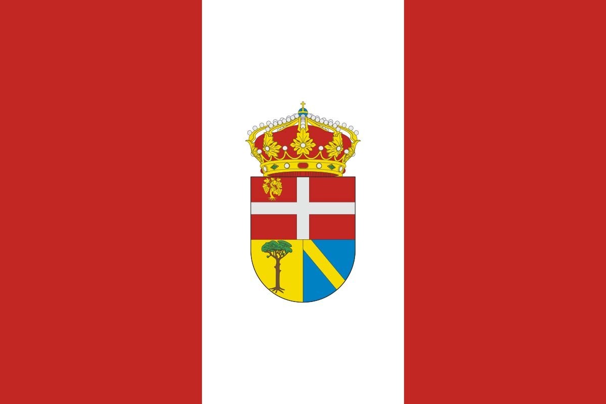 Bandera de mesa de Santiuste de San Juan Bautista