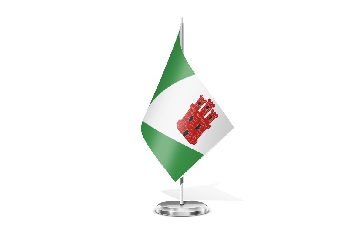 Bandera de mesa de Trigueros del Valle