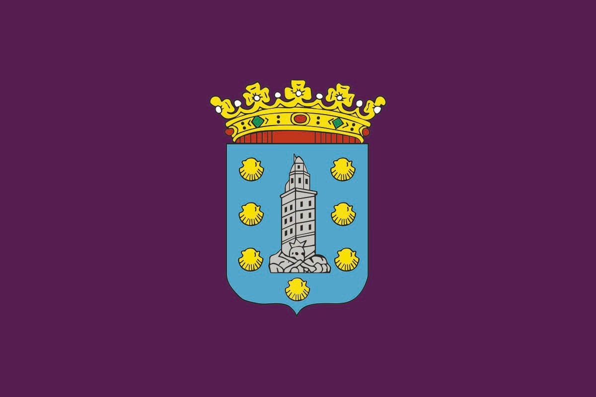Bandera de Coruña de alta calidad para exterior