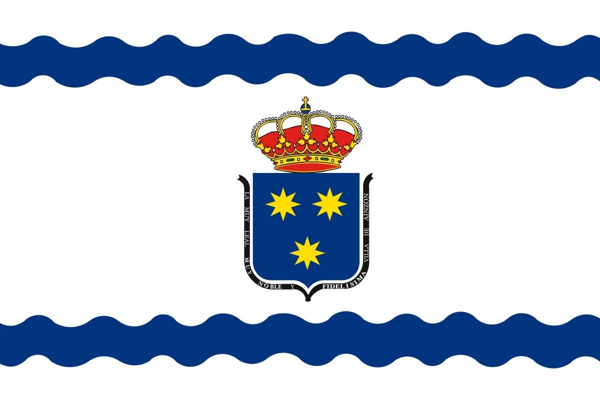 Bandera de despacho de Ainzón de alta calidad