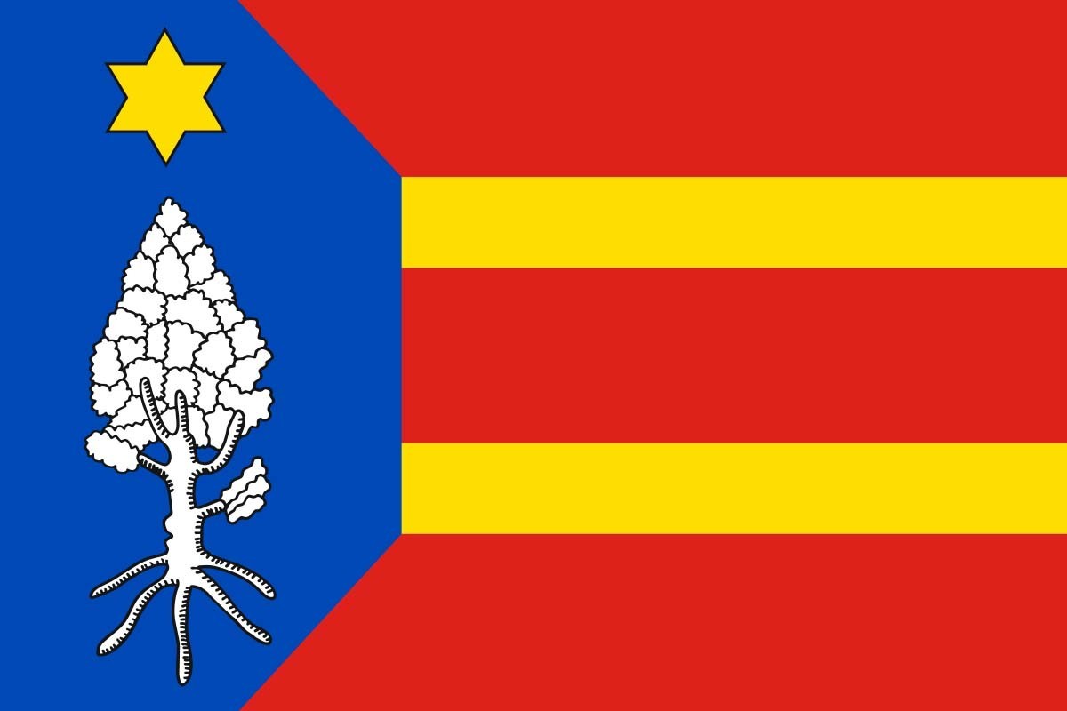 Bandera de despacho de San Mateo de Gállego de alta calidad