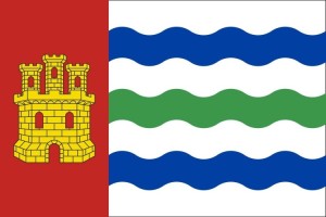 Bandera de despacho de Salinas del Manzano de alta calidad