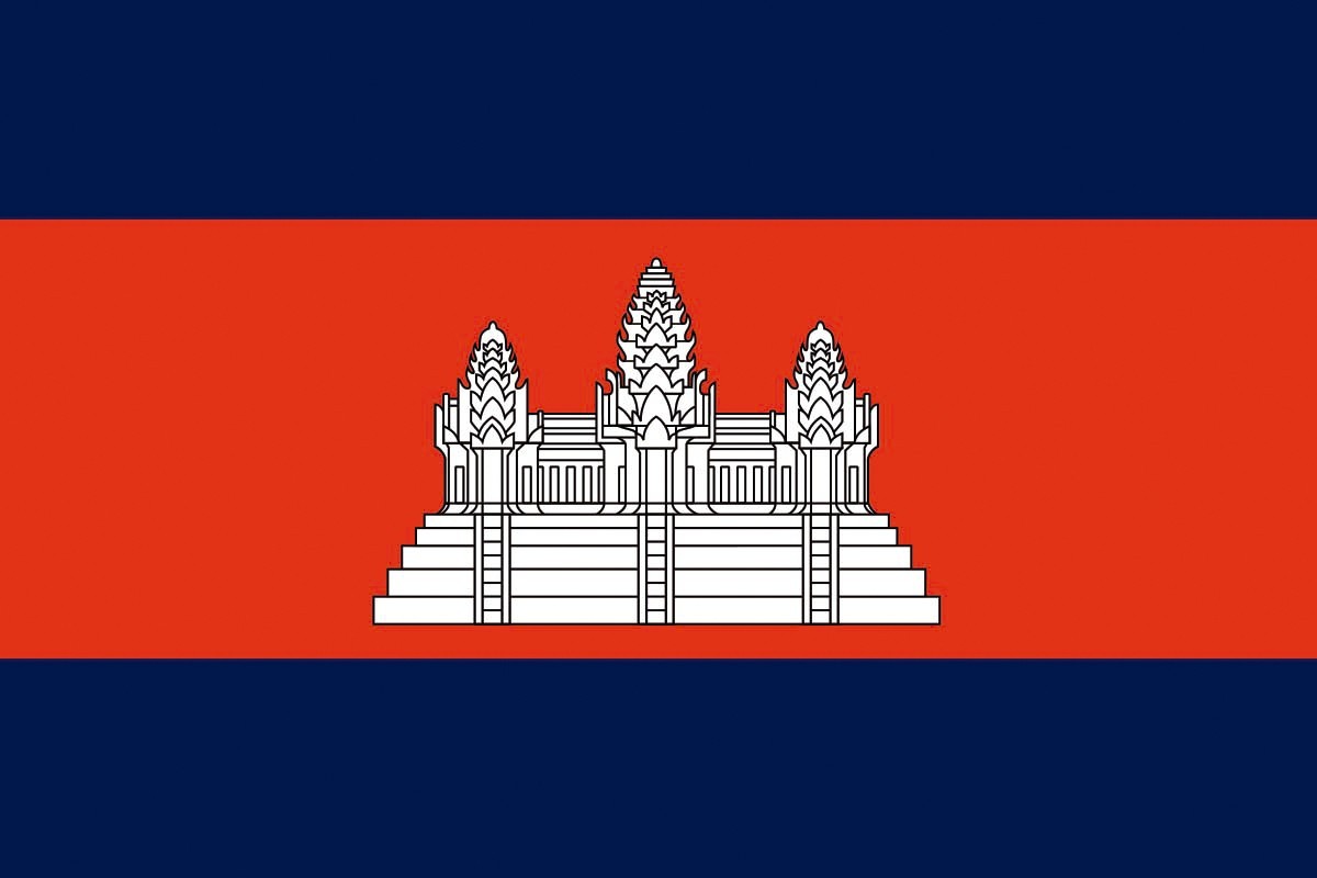 Bandera de Camboya con escudo de alta calidad para exterior Bandera de Camboya con escudo de alta calidad para exterior