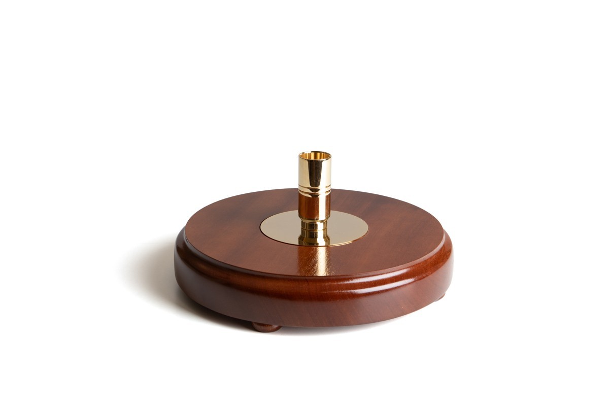 Mástil de madera de caoba con base para despacho Mástil de madera de caoba con base para despacho