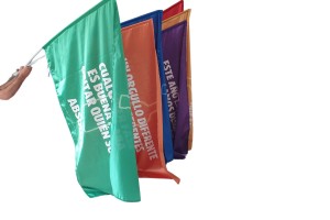 Banderín en textil personalizado con palo