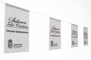 Banderines de fiesta en textil personalizado en cuerda de 10m