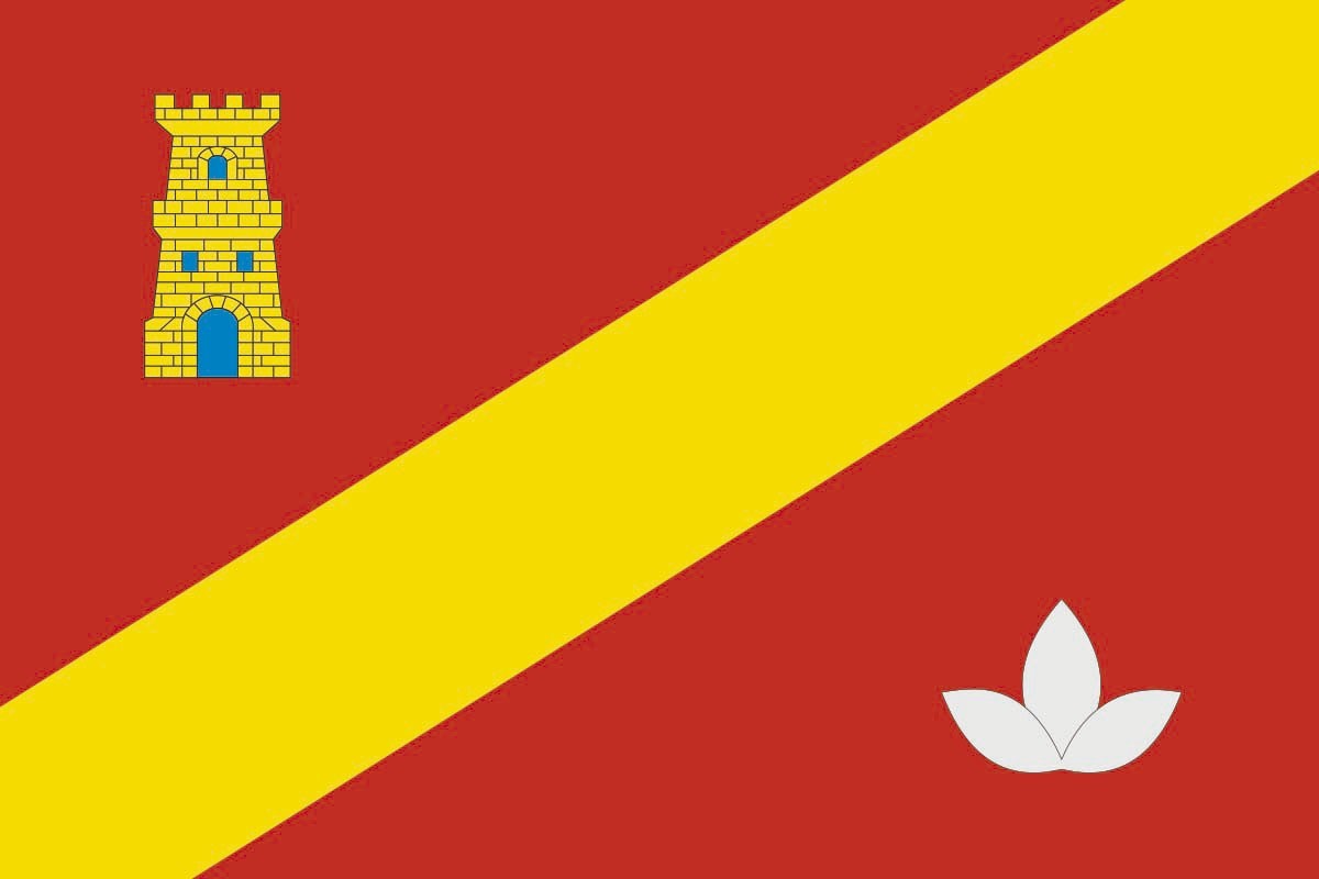 Bandera de Torrejón de Velasco de alta calidad para exterior Bandera de Torrejón de Velasco de alta calidad para exterior