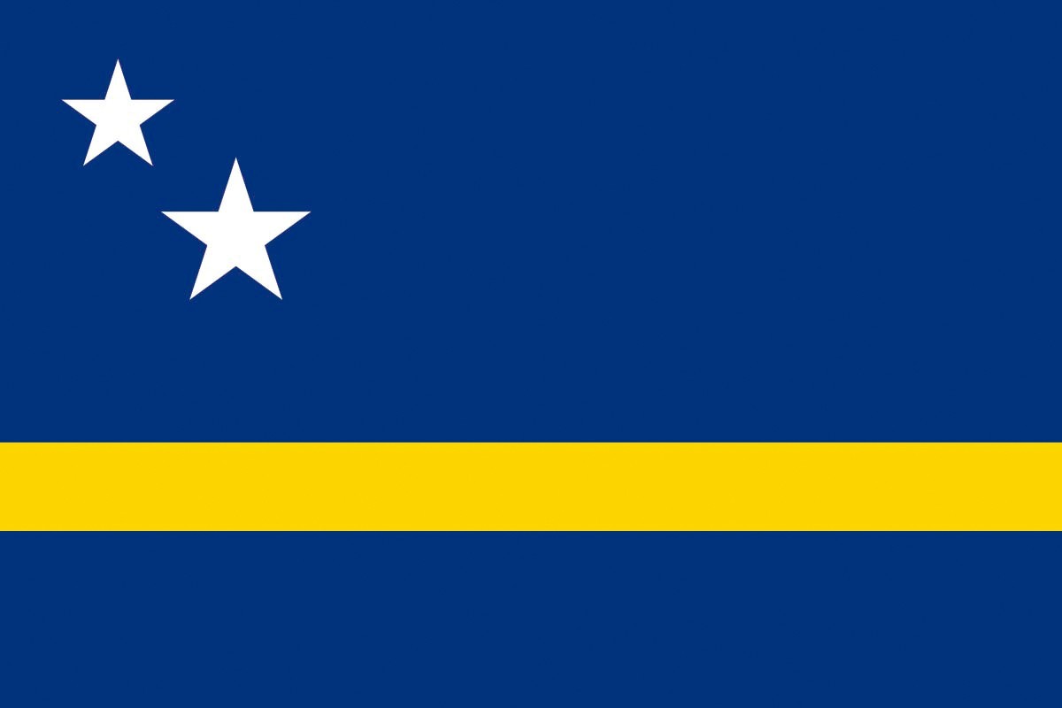 Bandera de Curazao con escudo de alta calidad para exterior Bandera de Curazao con escudo de alta calidad para exterior