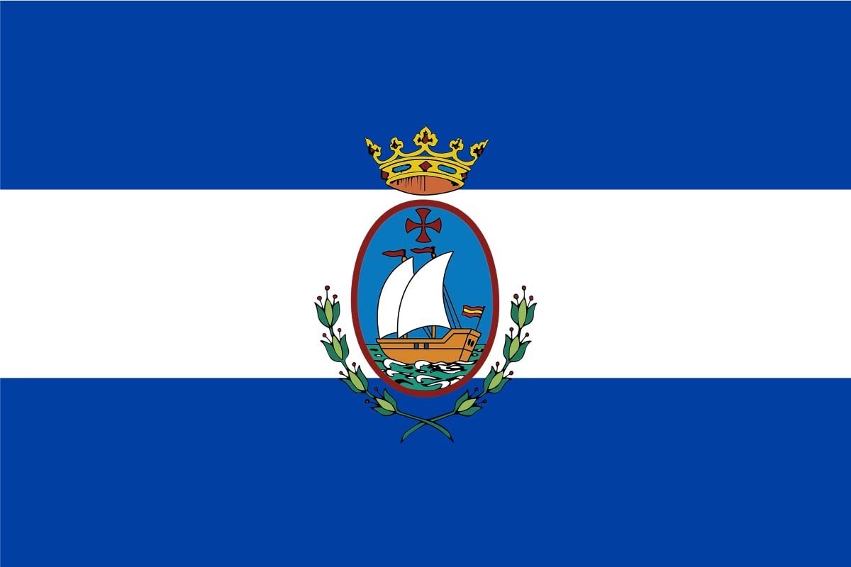 Bandera de San Juan del Puerto de alta calidad para exterior |