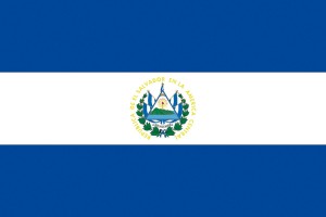 Bandera de El Salvador con escudo de alta calidad para exterior 123
