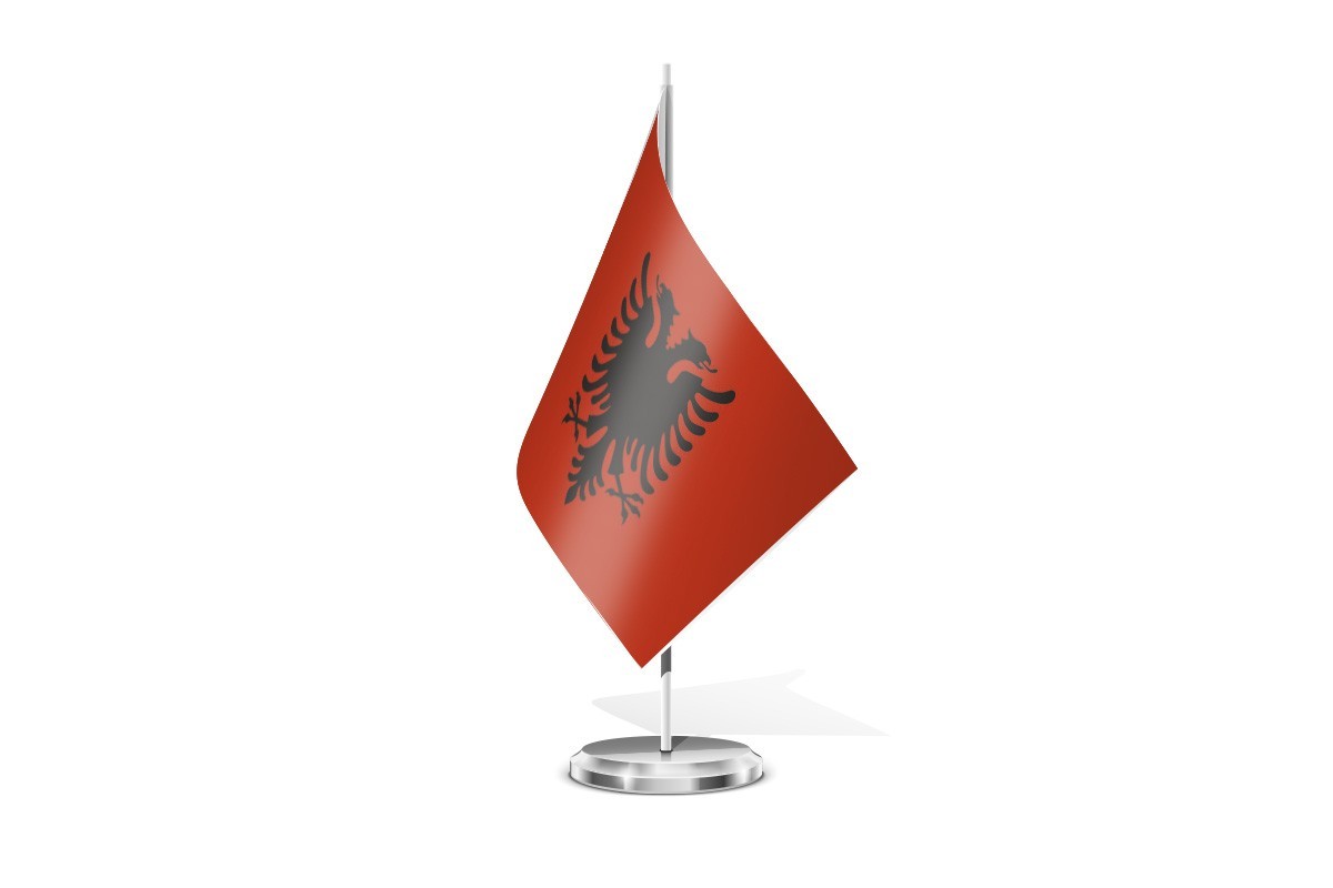 Bandera de mesa de Albania