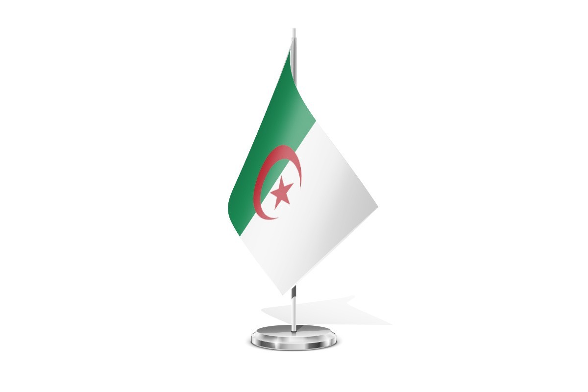 Bandera de mesa de Argelia
