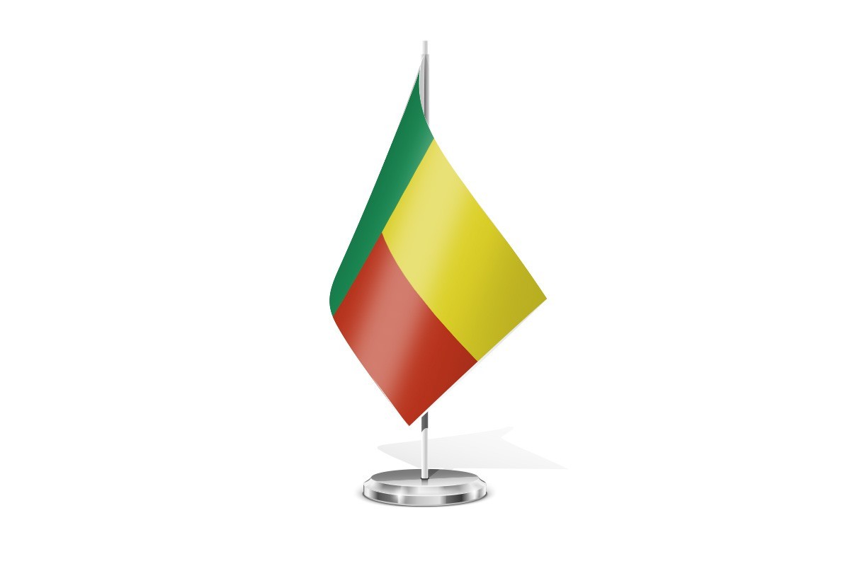 Bandera de mesa de Benin sin escudo