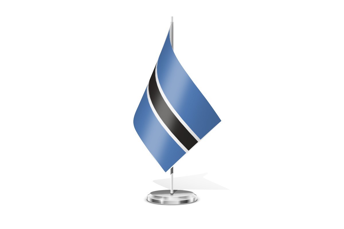 Bandera de mesa de Bostsuana sin escudo
