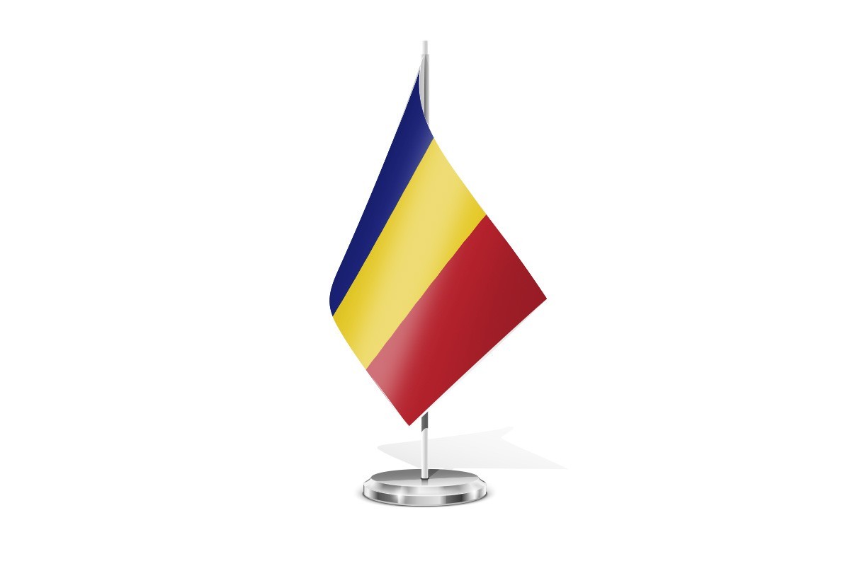 Bandera de mesa de Chad sin escudo