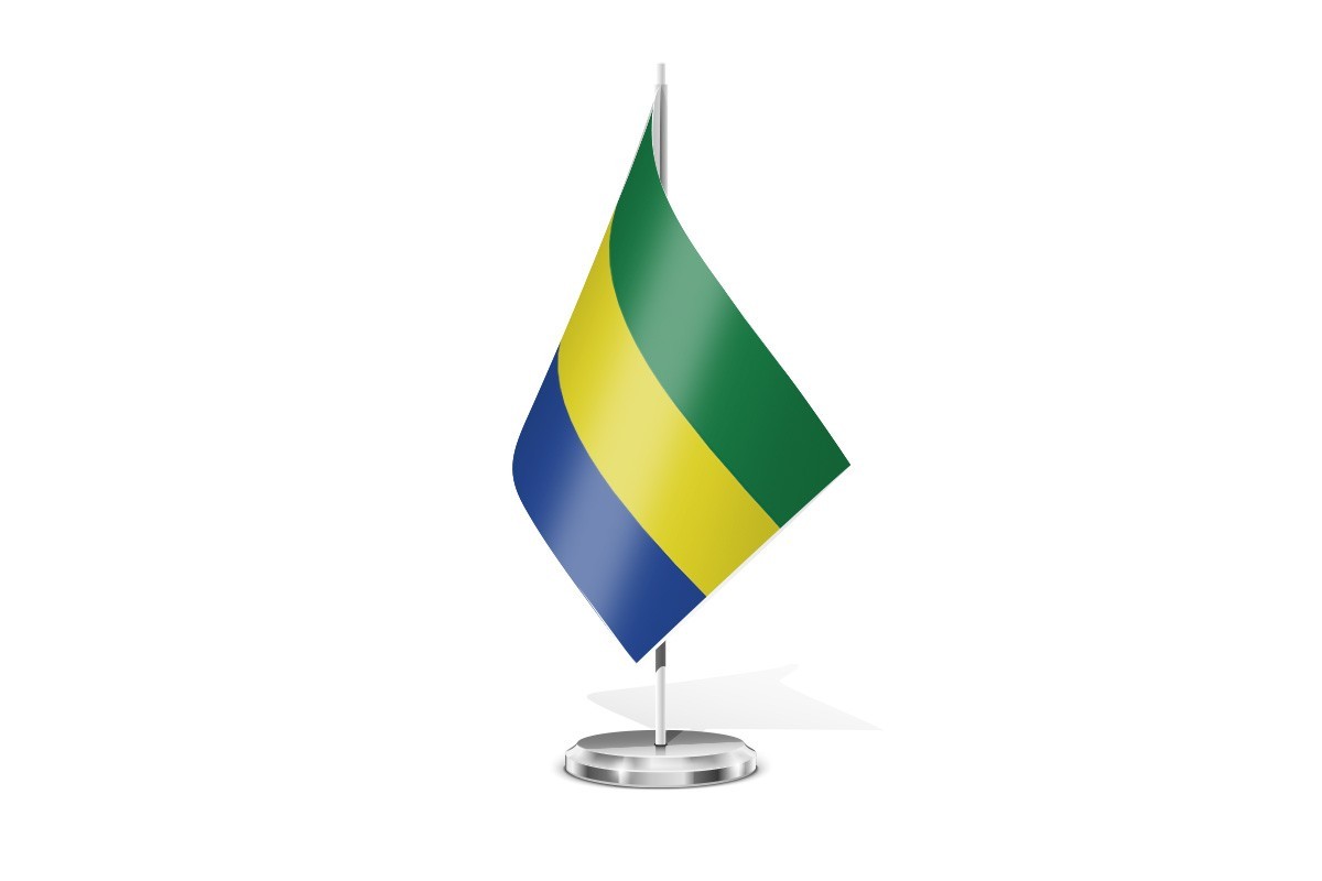 Bandera de mesa de Gabon sin escudo