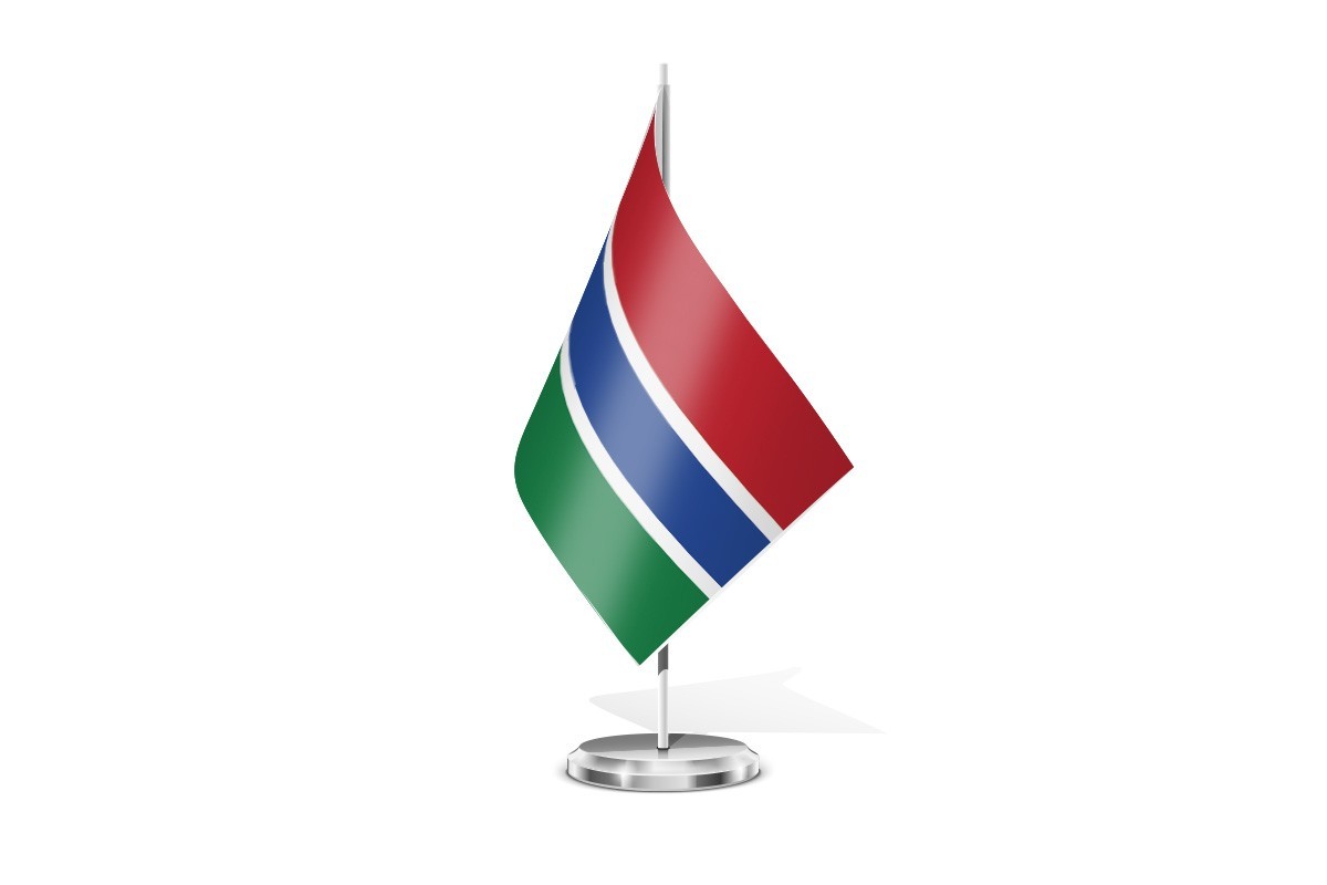 Bandera de mesa de Gambia sin escudo