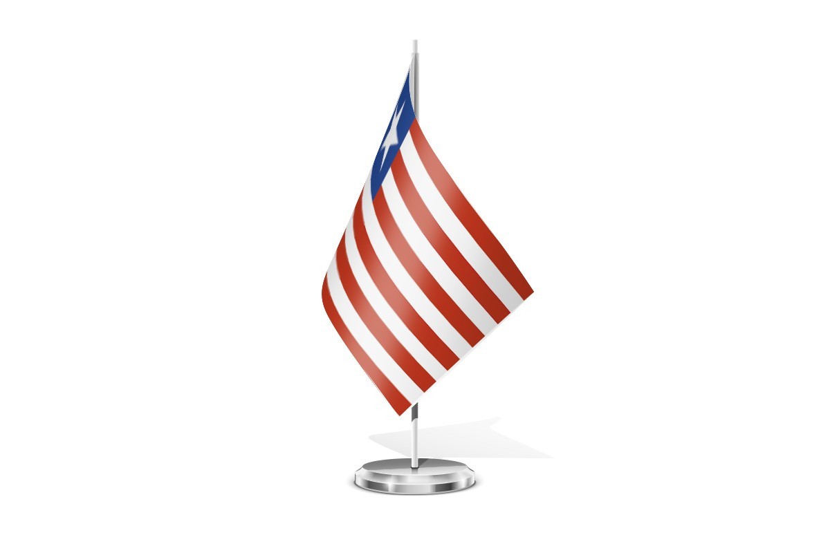 Bandera de mesa de Liberia