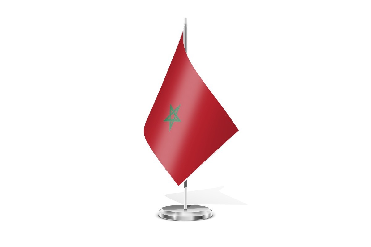 Bandera de mesa de Marruecos