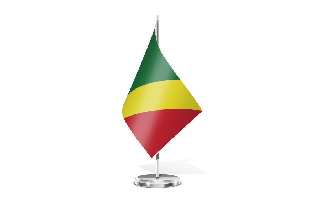 Bandera de mesa de Republica del Congo