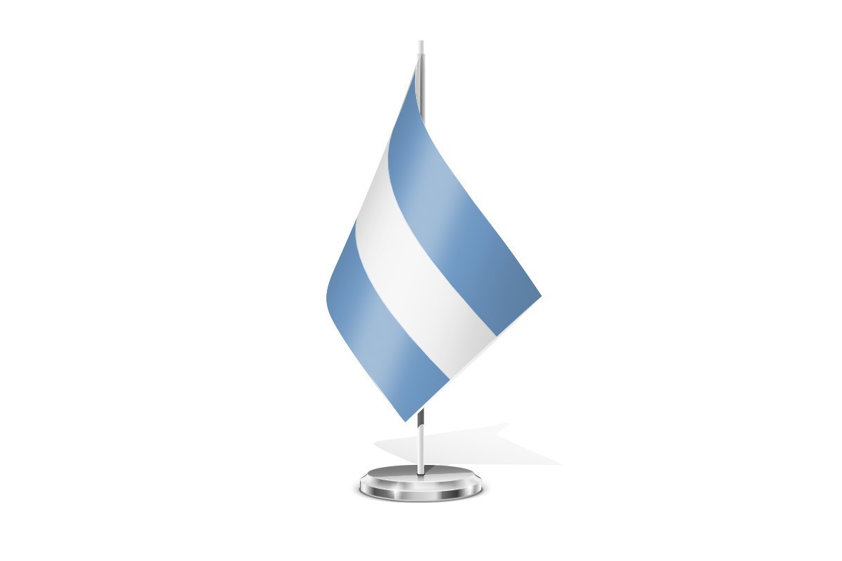 Bandera de mesa de Argentina sin escudo