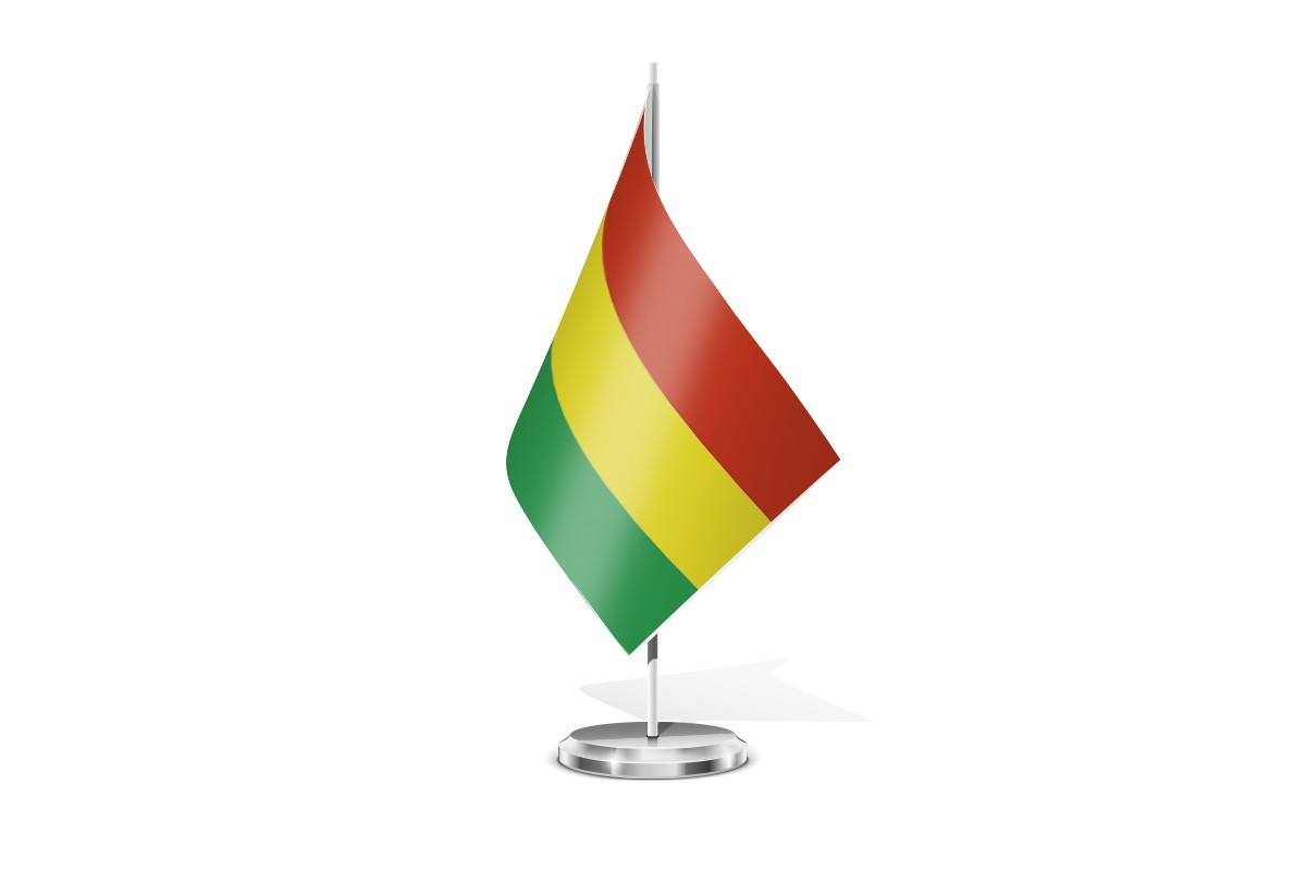 Bandera de mesa de Bolivia sin escudo