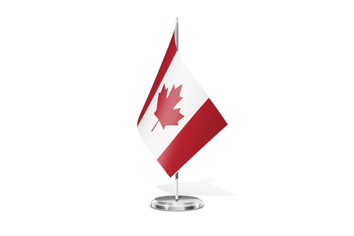 Bandera de mesa de Canada con escudo
