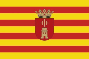 Bandera de despacho de Villanueva de Castellón de alta calidad |