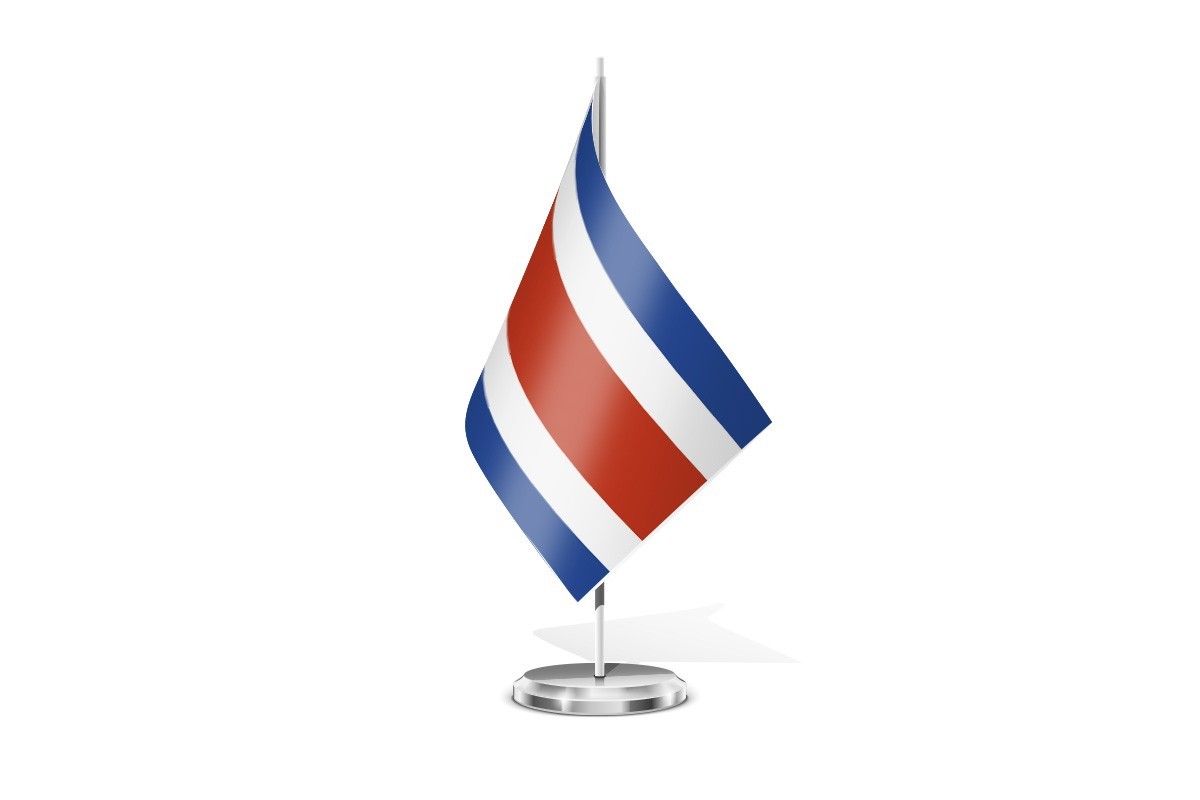 Bandera de mesa de Costa Rica sin escudo