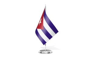 Bandera de mesa de Cuba con escudo 123