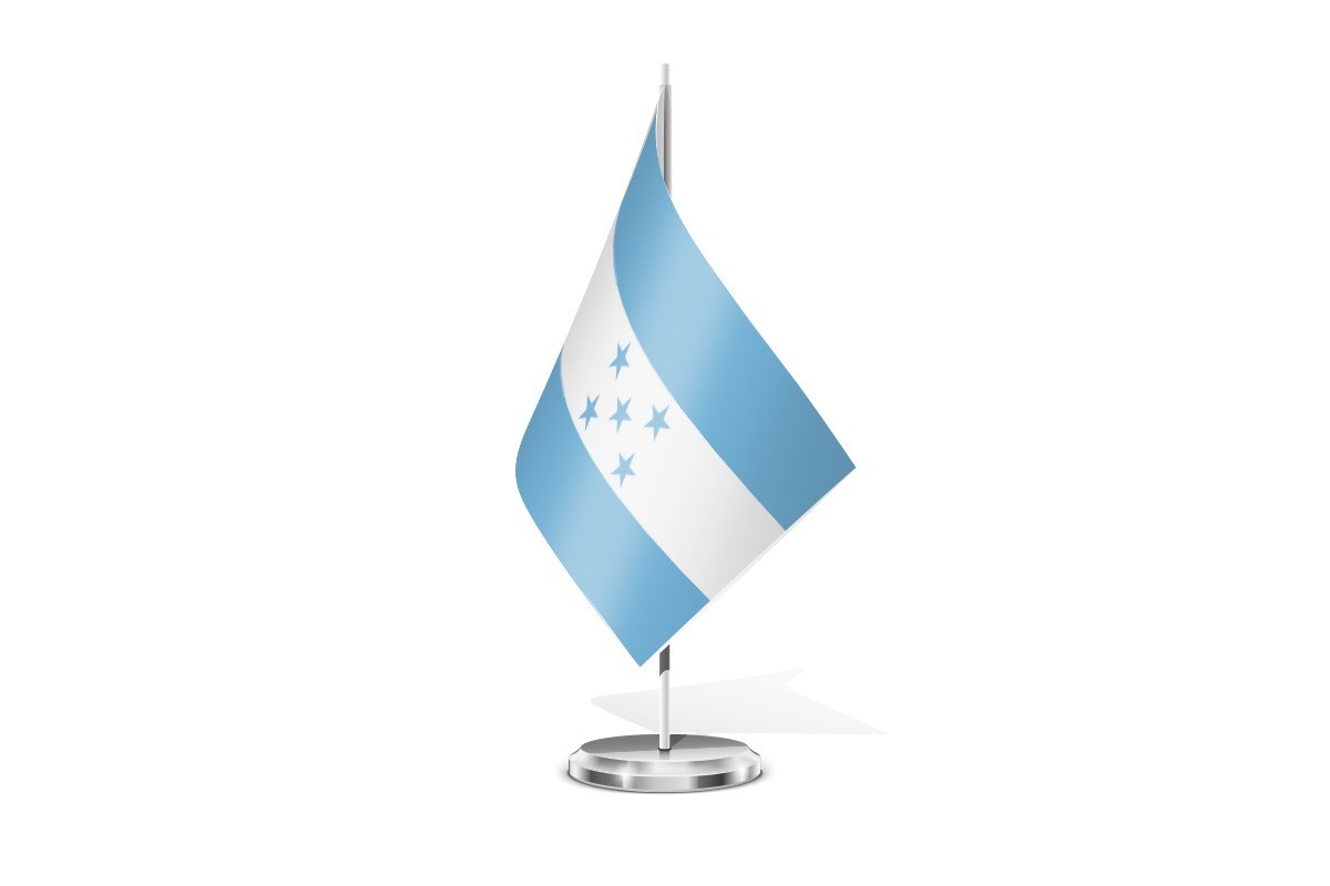 Bandera de mesa de Honduras con escudo