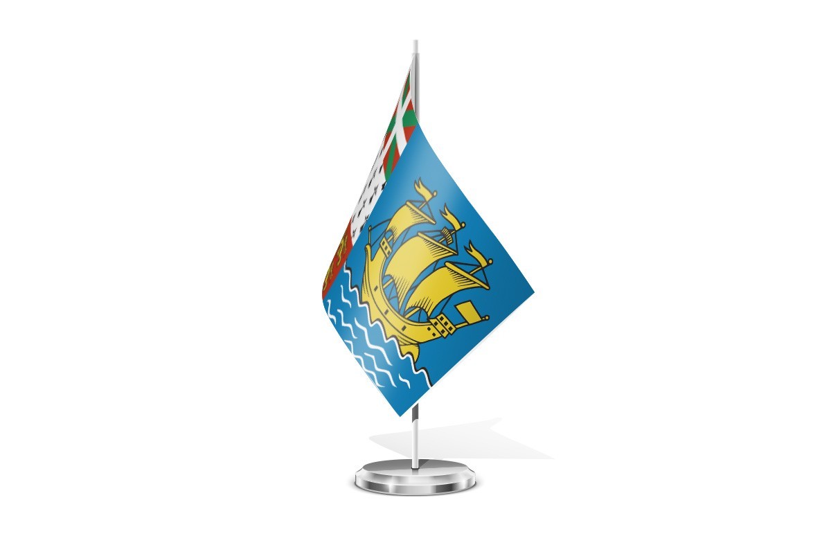 Bandera de mesa de San Pedro y Miquelon