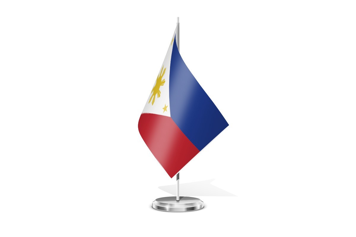 Bandera de mesa de Filipinas con escudo