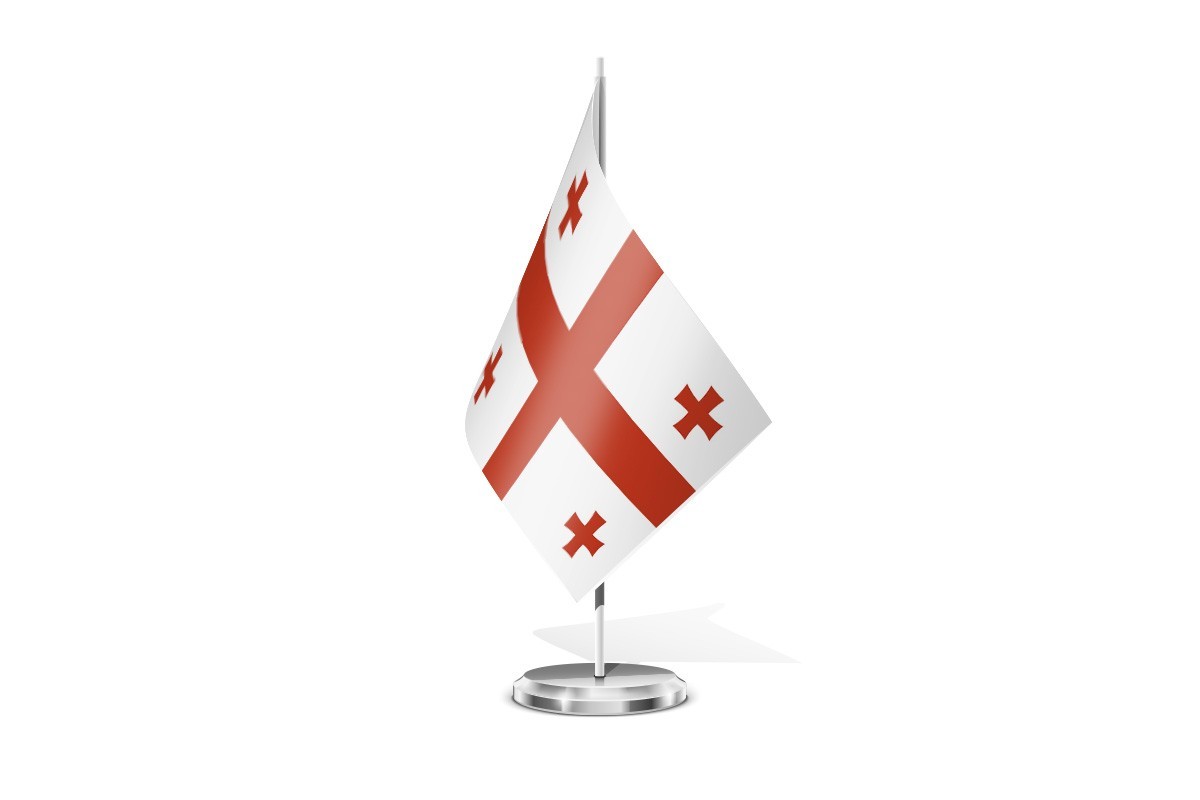 Bandera de mesa de Georgia con escudo