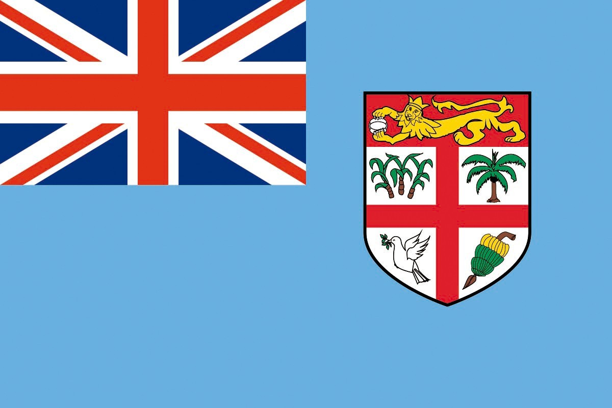 Bandera de Fiyi con escudo de alta calidad para exterior Bandera de Fiyi con escudo de alta calidad para exterior