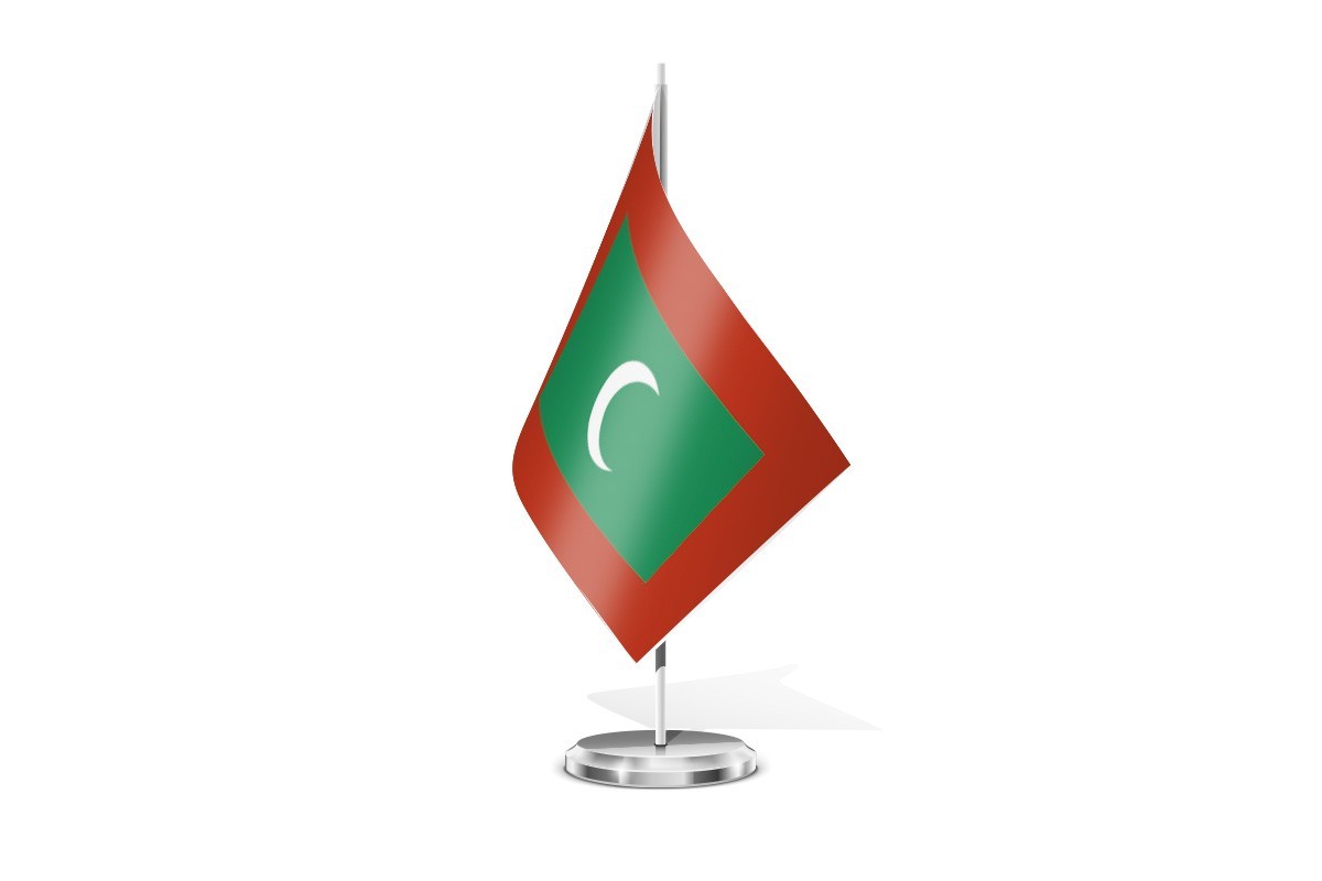 Bandera de mesa de Islas Maldivas