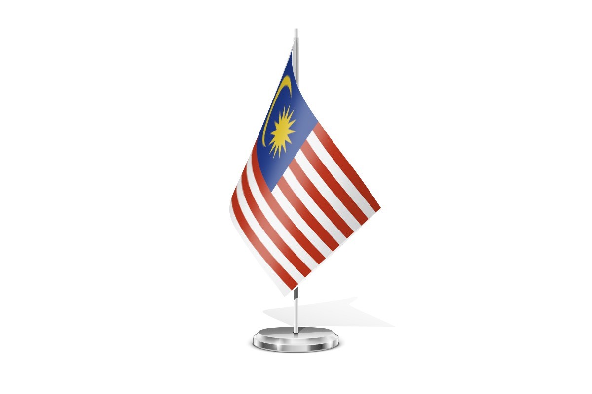 Bandera de mesa de Malasia