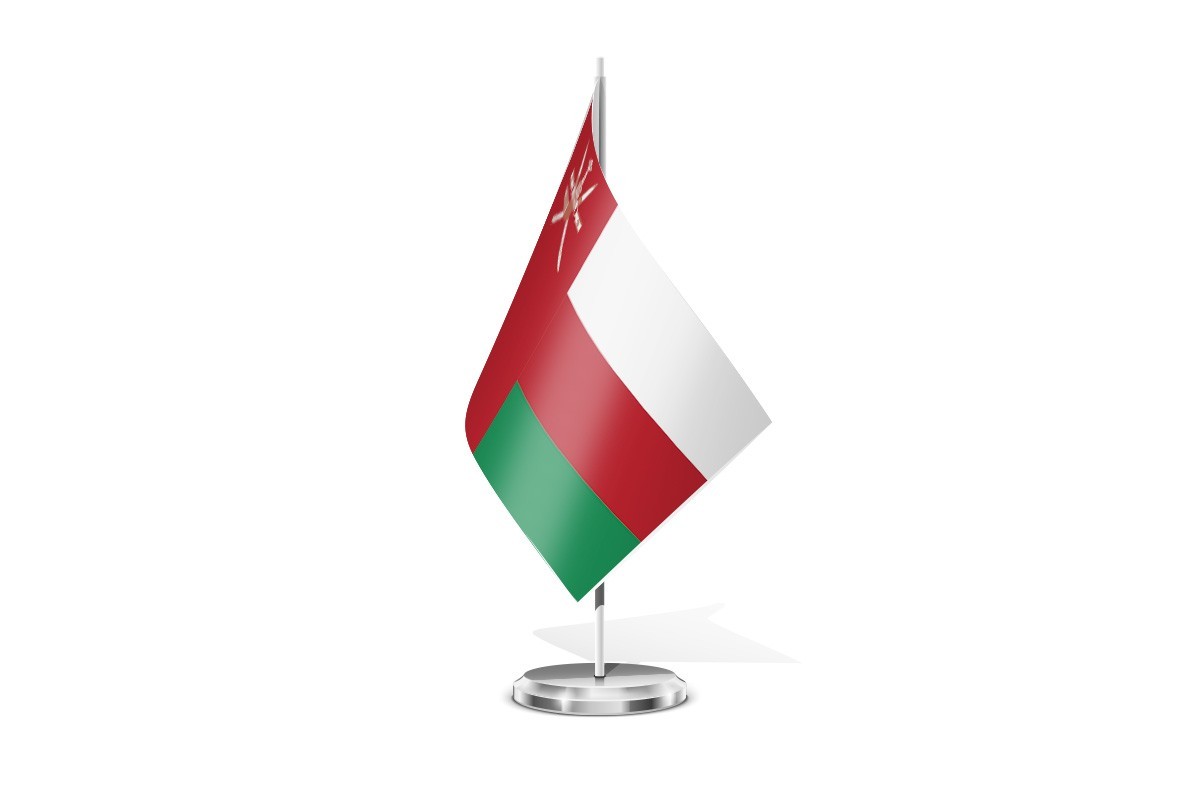 Bandera de mesa de Oman