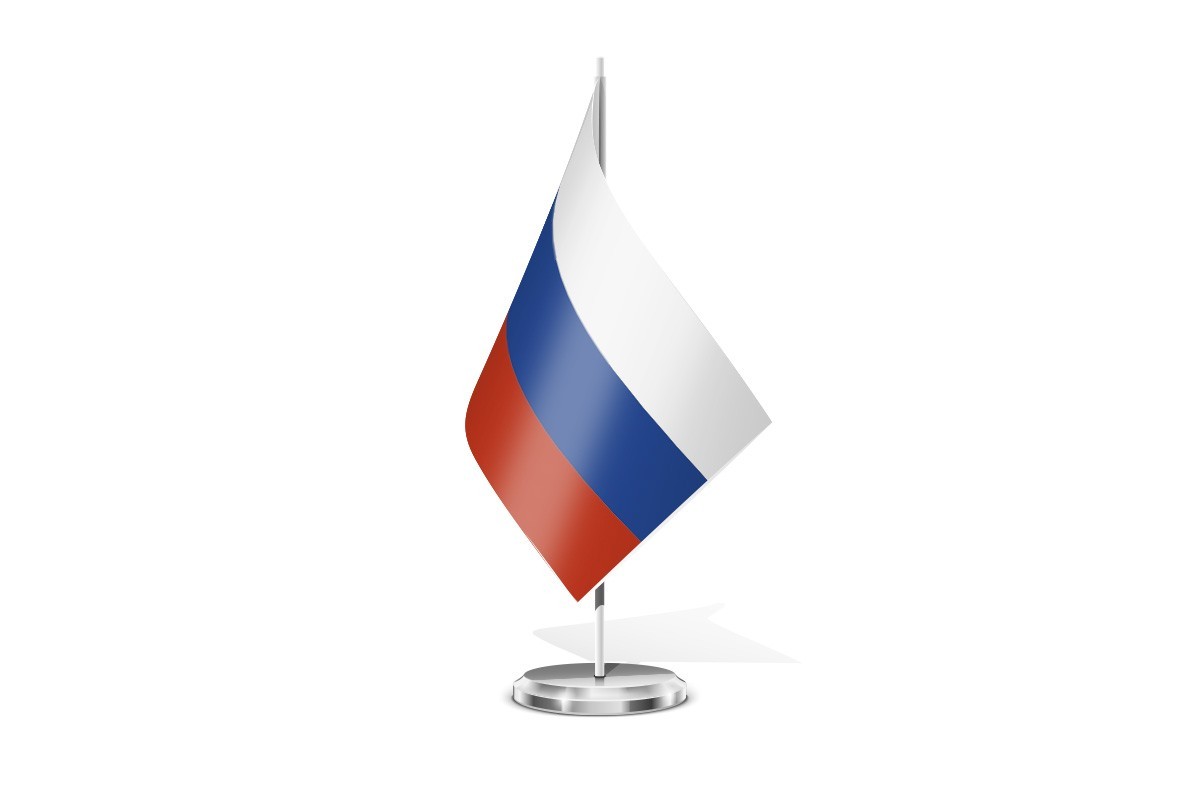 Bandera de mesa de Rusia sin escudo