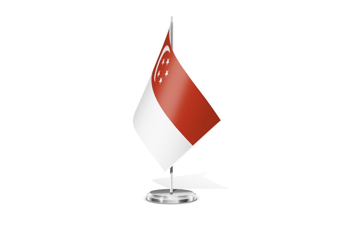 Bandera de mesa de Singapur