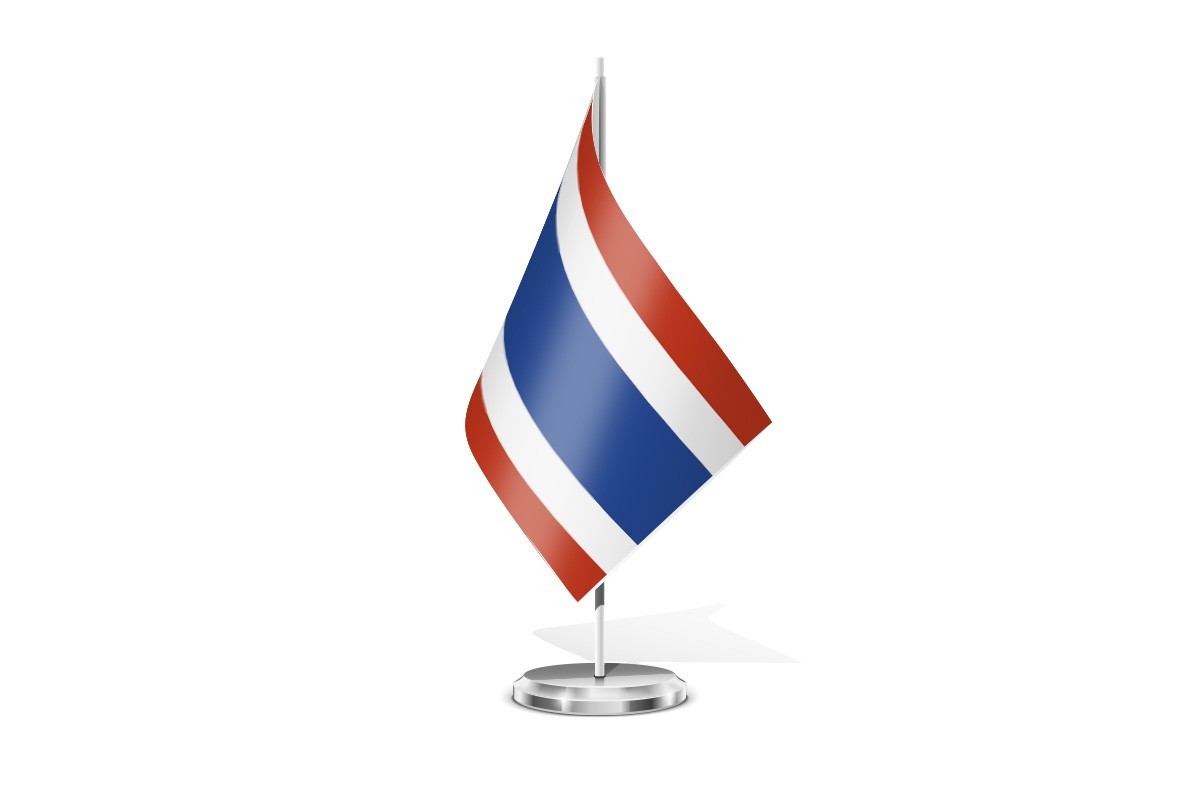 Bandera de mesa de Tailandia sin escudo
