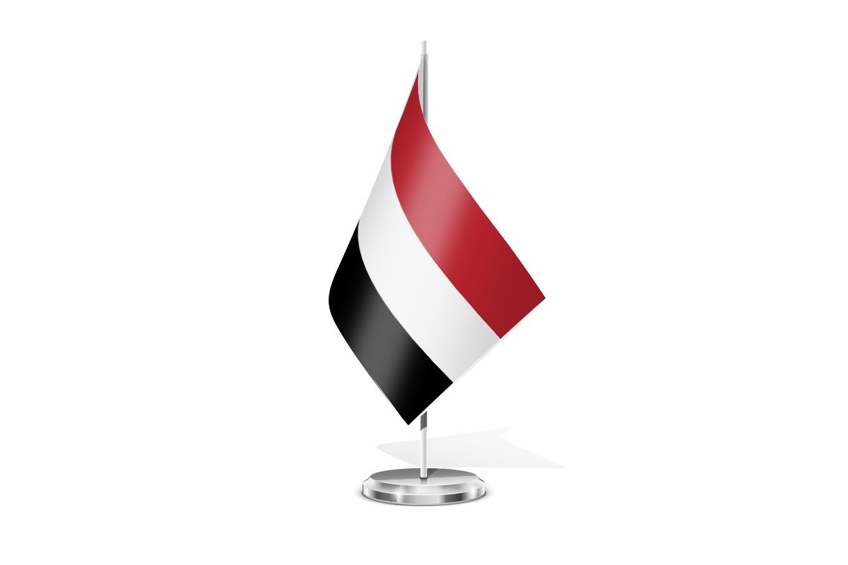 Bandera de mesa de Yemen sin escudo