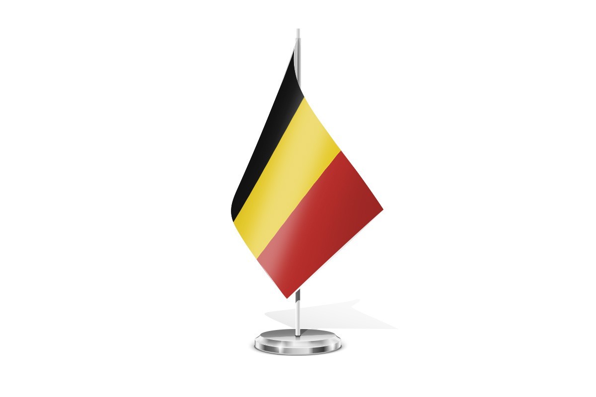 Bandera de mesa de Belgica