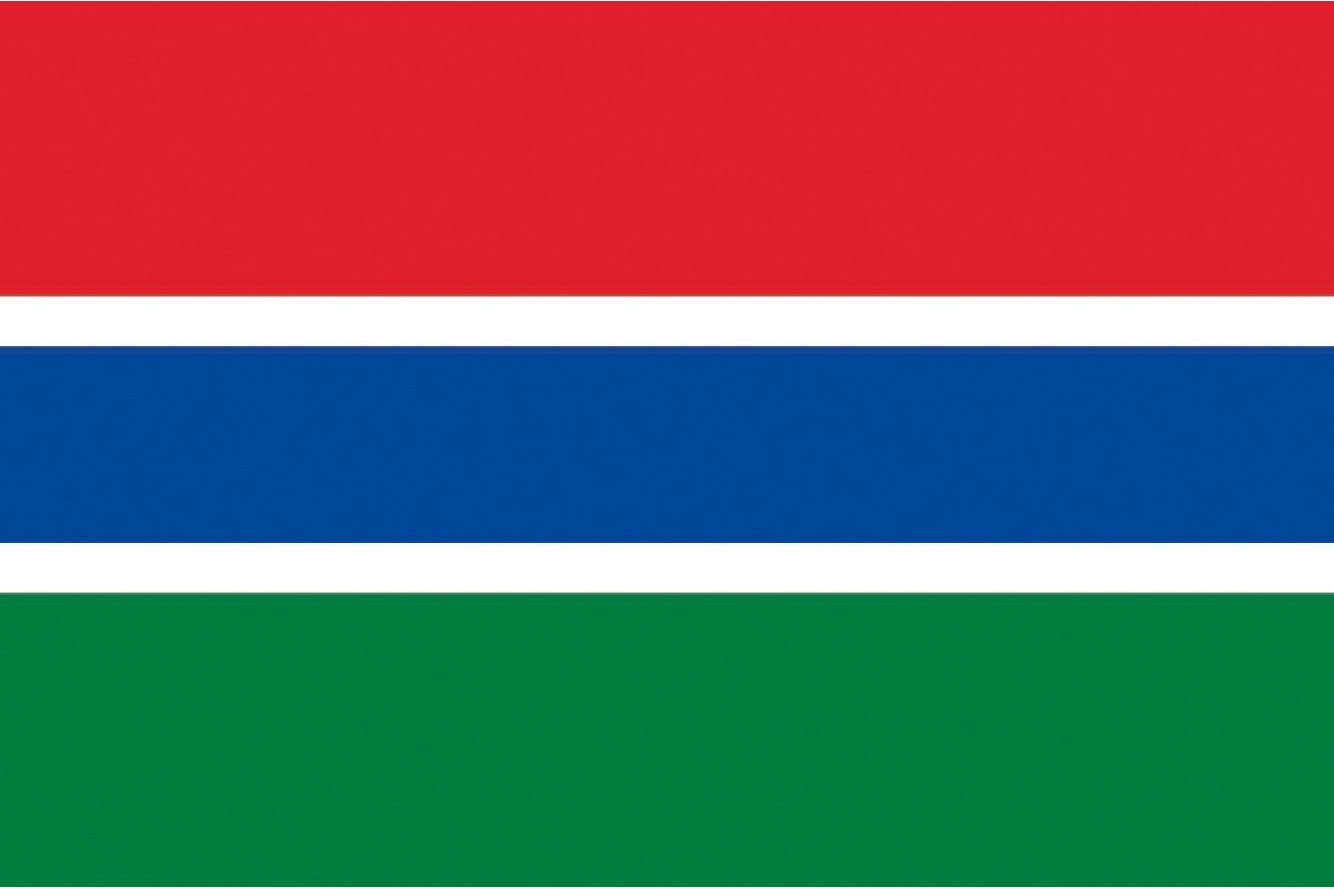 Bandera de Gambia sin escudo de alta calidad para exterior Bandera de Gambia sin escudo de alta calidad para exterior
