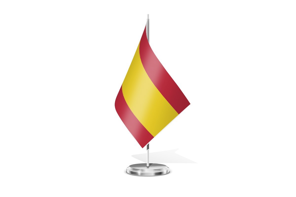 Bandera de mesa de España sin escudo