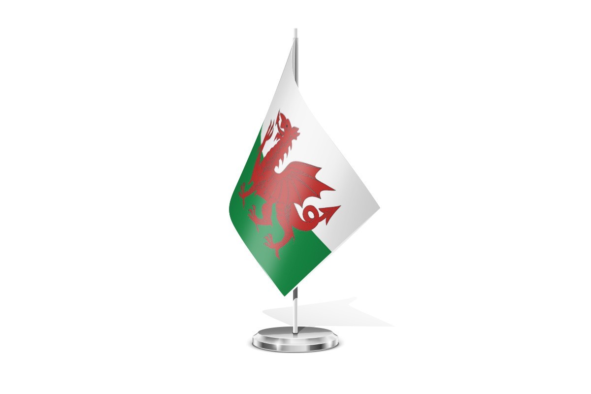 Bandera de mesa de Gales
