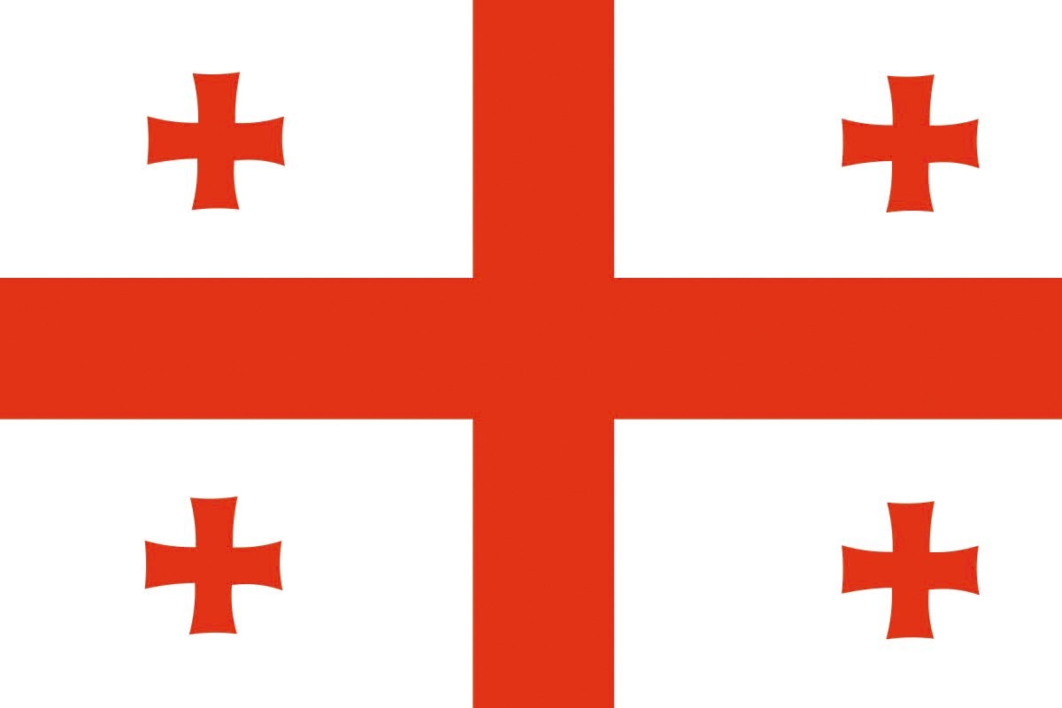 Bandera de Georgia con escudo de alta calidad para exterior Bandera de Georgia con escudo de alta calidad para exterior