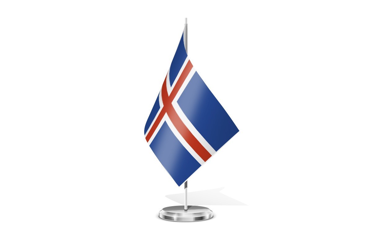 Bandera de mesa de Islandia