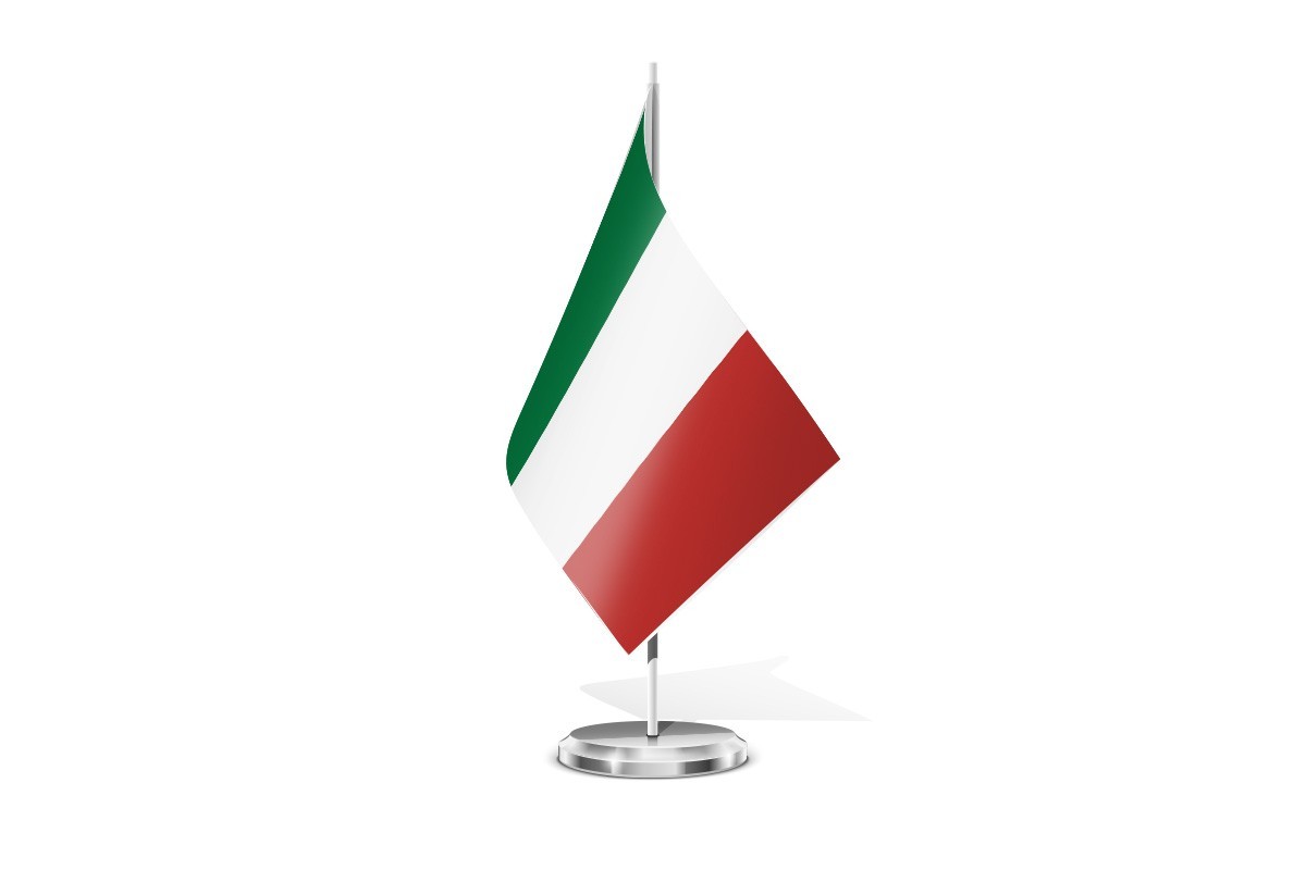 Bandera de mesa de Italia